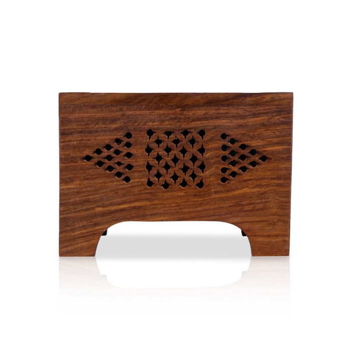 Money - Coin Box - 4 x 6 Inches | Rectangle Shape Cash Box / Jali work design / Wooden Money Box for savings - Handicraft Items