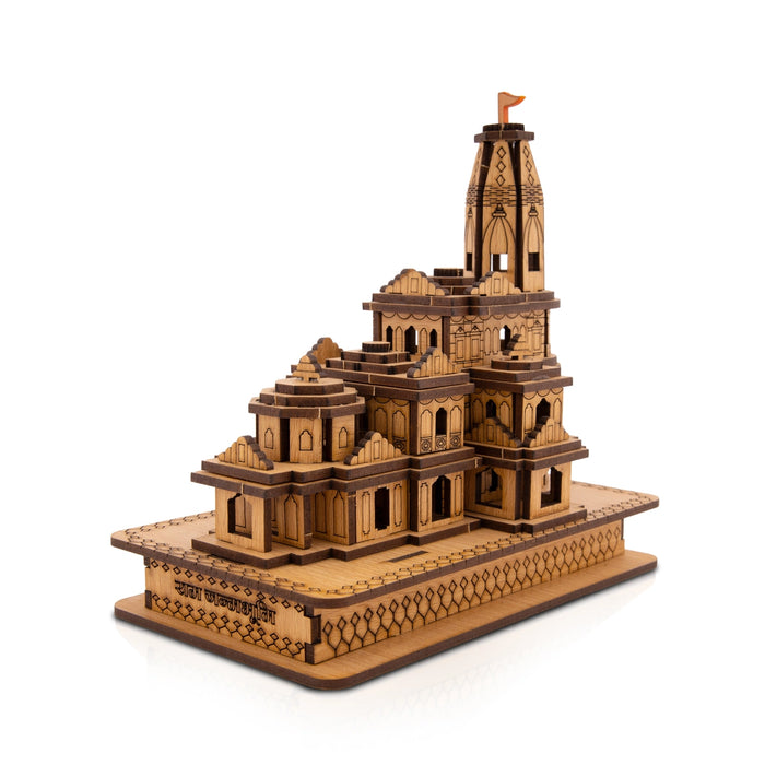 Ayodhya Ram Temple - 6 x 3.5 Inches | Wooden Mandir/ Ayodhya Ram Mandir for Home Decor