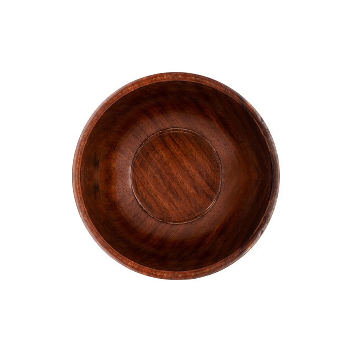 Wooden Bowl - 2.75 x 6 Inches | Wooden Cup/ Brass Design Bowl for Home - Bowls