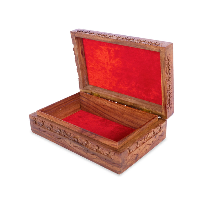 Kashmiri work Box - 2.5 x 8 Inches | Storage Container / Wooden Box/ Jewellery Organizer
