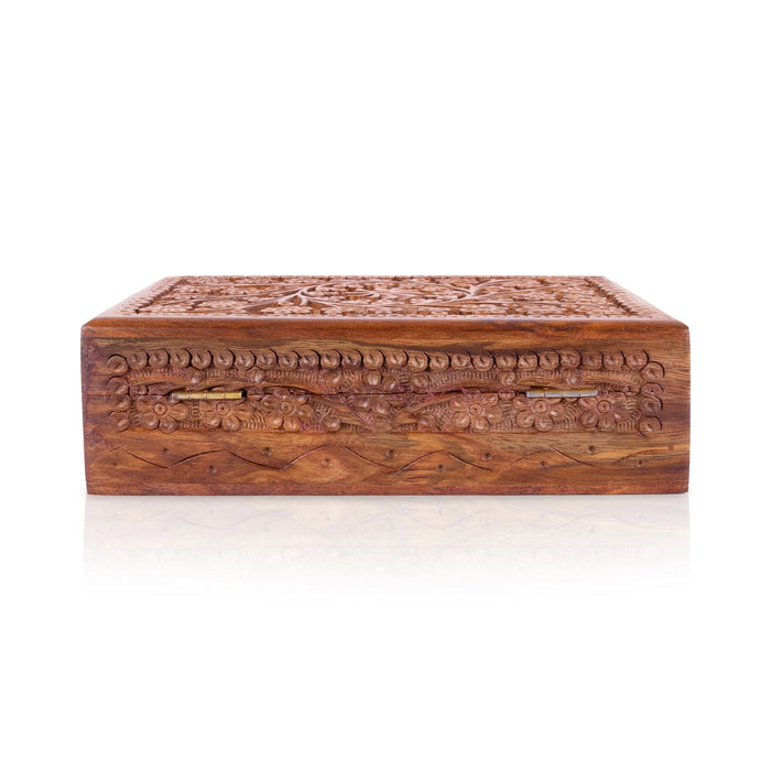 Kashmiri work Box - 2.5 x 8 Inches | Storage Container / Wooden Box/ Jewellery Organizer