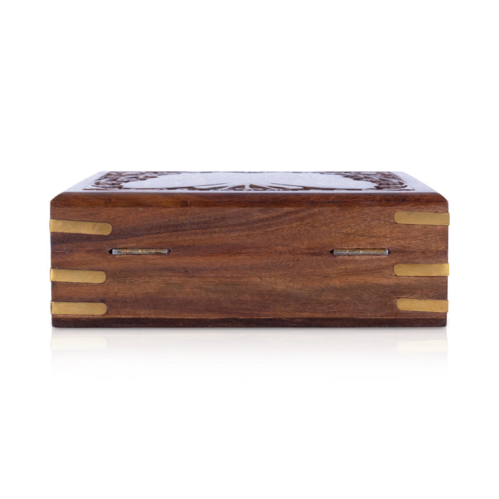 Wooden Box - 2.5 x 7 Inches | Butterfly Design Storage Box/ Jewellery Box for Home Organization & Gifting