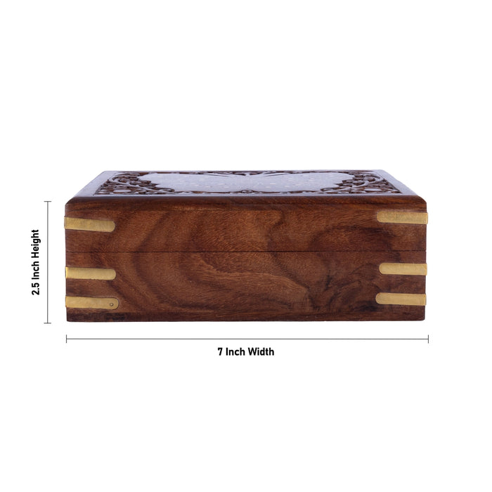 Wooden Box - 2.5 x 7 Inches | Butterfly Design Storage Box/ Jewellery Box for Home Organization & Gifting