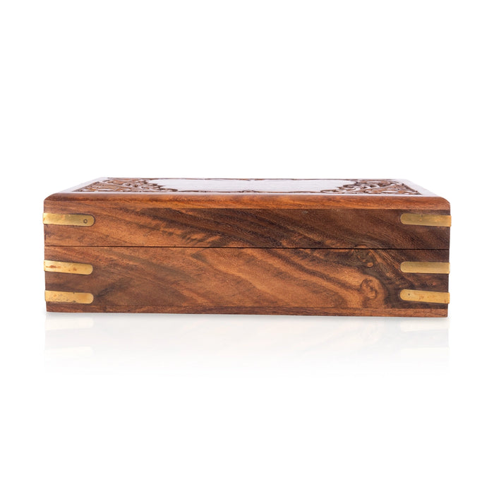 Wooden Box - 2.5 x 8 Inches | Butterfly Inlaid Design Storage Box/ Jewel Box for Women & Gifting