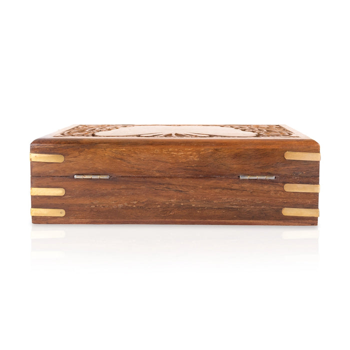 Wooden Box - 2.5 x 8 Inches | Butterfly Inlaid Design Storage Box/ Jewel Box for Women & Gifting