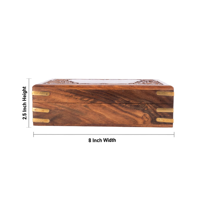 Wooden Box - 2.5 x 8 Inches | Butterfly Inlaid Design Storage Box/ Jewel Box for Women & Gifting