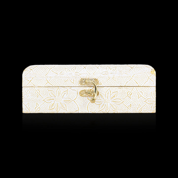 Jewel Box With Lock - 2.5 x 7 Inches | Storage Box/ Jewellery Box / Wooden Container for Women