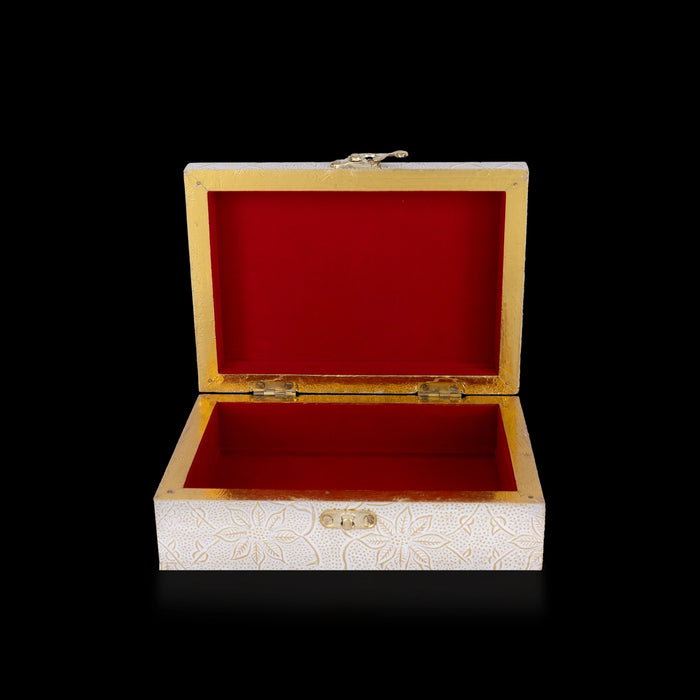 Jewel Box With Lock - 2.5 x 7 Inches | Storage Box/ Jewellery Box / Wooden Container for Women