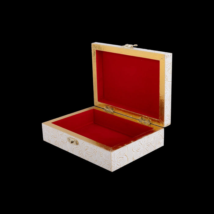 Jewel Box With Lock - 2.5 x 7 Inches | Storage Box/ Jewellery Box / Wooden Container for Women