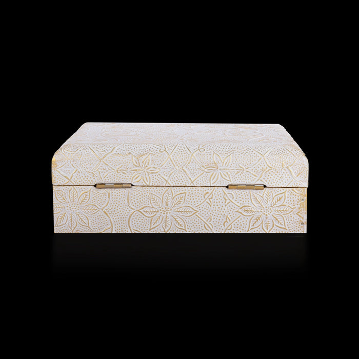 Jewel Box With Lock - 2.5 x 7 Inches | Storage Box/ Jewellery Box / Wooden Container for Women