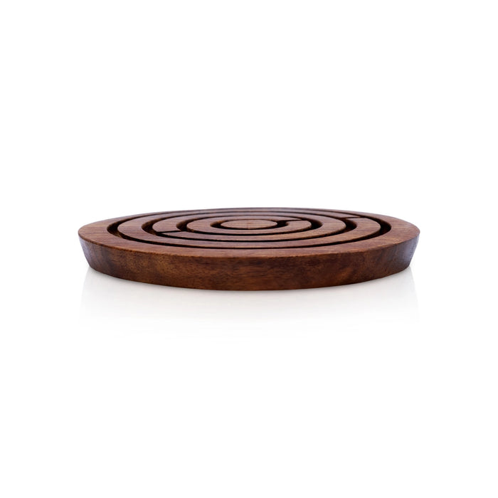 Game plate - 4 Inches | Round Wooden Maze Puzzle/ Labyrinth Puzzle Toy with Steel Ball for Kids & Adults