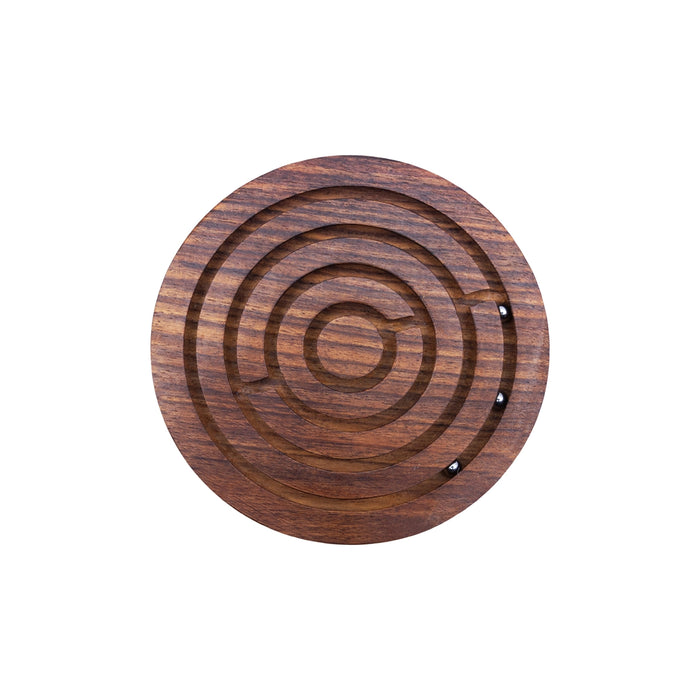 Game plate - 4 Inches | Round Wooden Maze Puzzle/ Labyrinth Puzzle Toy with Steel Ball for Kids & Adults