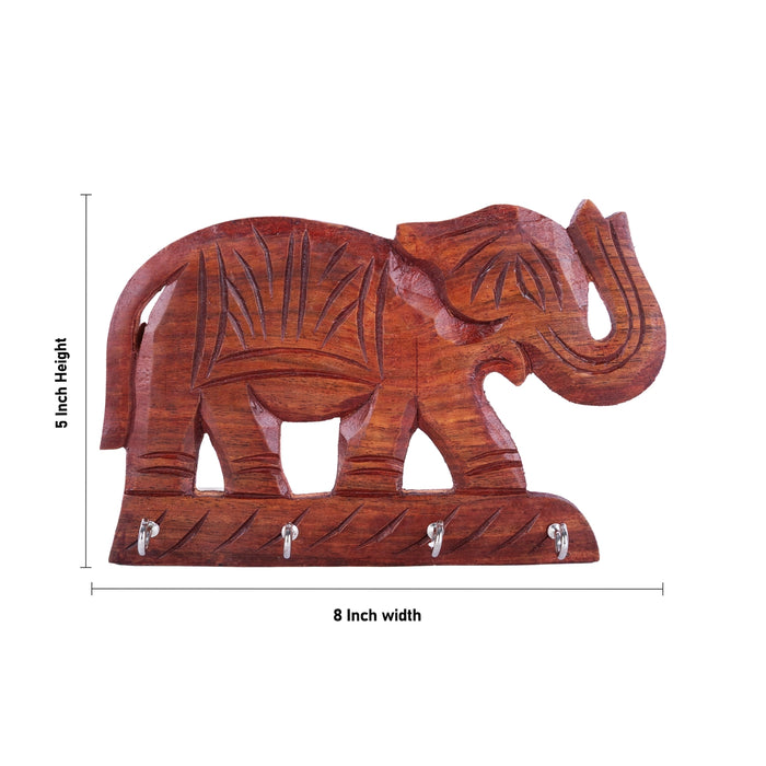 Elephant Design Key Holder - 5 x 8 Inches | Key Hanger/ Decorative Hanging/ Key Holder for Wall Decor