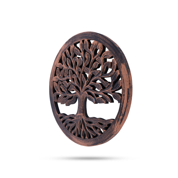 Wooden Wall Panel - 16 Inches| Tree Design Wall Hanging/ Round Tree Wall Art for Home & Office