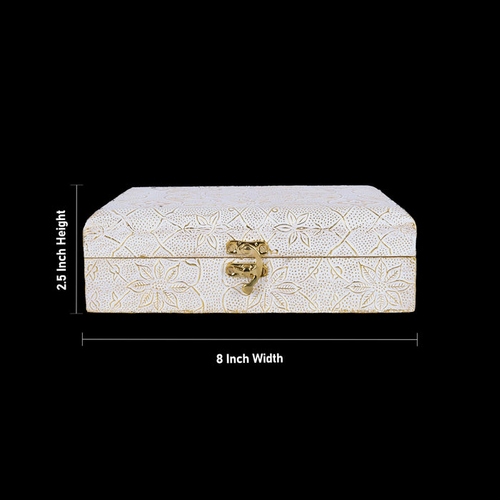 Storage Box - 2.5 x 8 Inches | Jewel Box/ Wooden Container/ Jewellery Box for Women