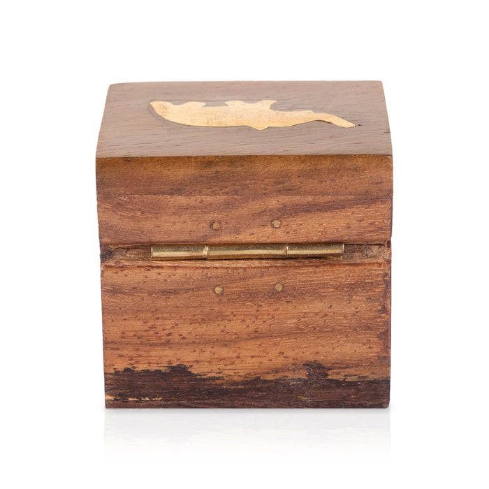 Elephant Inlaid Design Jewel Box - 1.75 x 1.5 Inches | Wooden box / Storage Box for Home