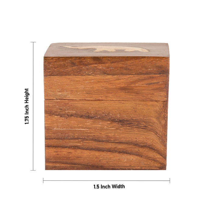 Elephant Inlaid Design Jewel Box - 1.75 x 1.5 Inches | Wooden box / Storage Box for Home