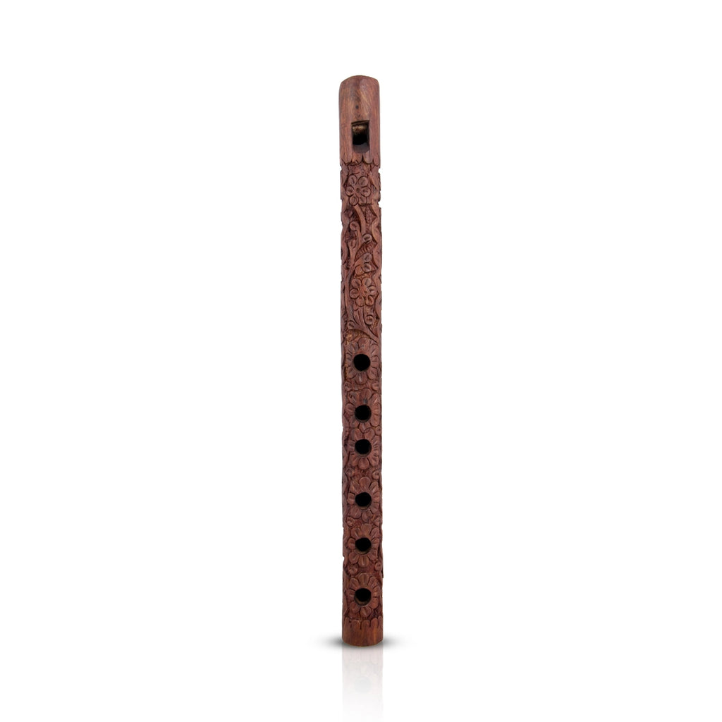 Krishna Flute - 13 Inches | Bansuri Flute/ Flute Instrument/ Wooden Carved Flute for Deity/ 80 Gms Approx