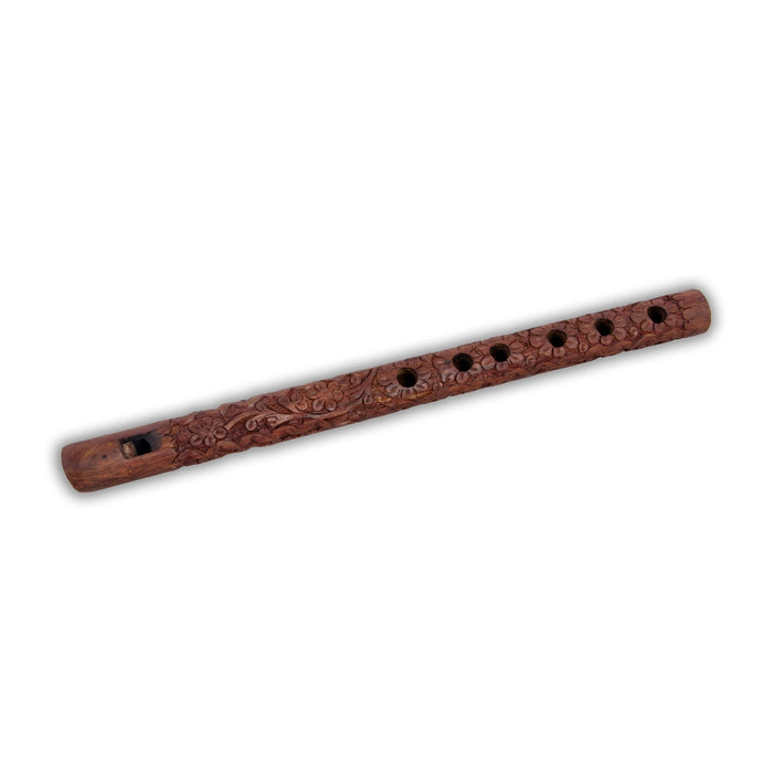 Krishna Flute - 13 Inches | Bansuri Flute/ Flute Instrument/ Wooden Carved Flute for Deity/ 80 Gms Approx