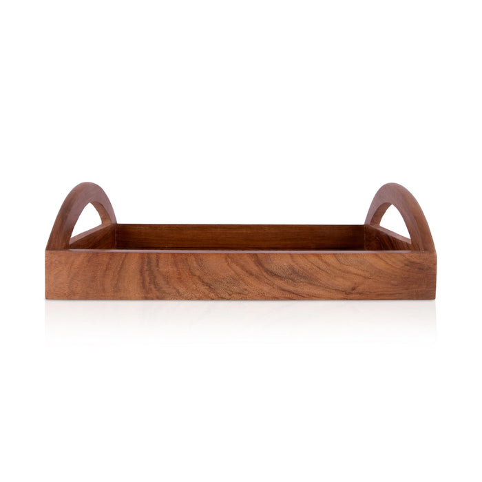 Wooden Tray with Handle - 3.5 x 12 Inches | Jali work Design Serving Tray / Table Tray / Wood Tray for Home