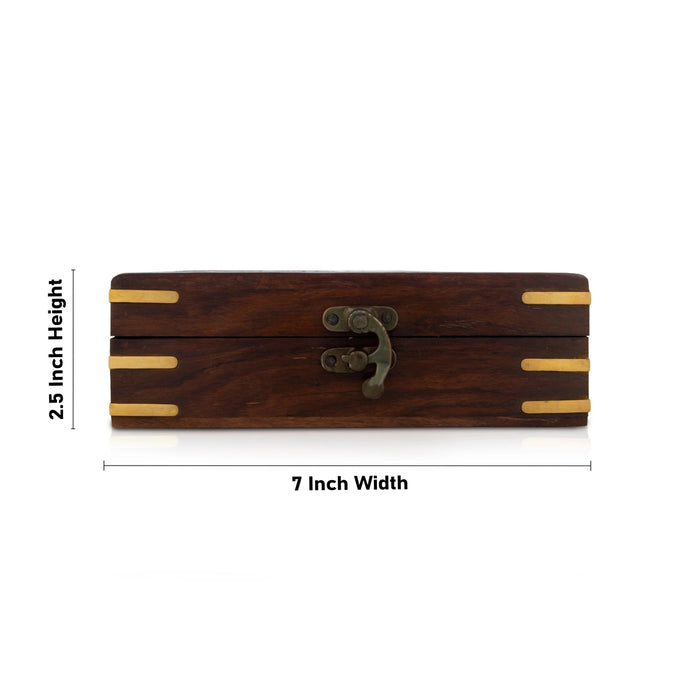Storage Box - 2.5 x 7 x 5 Inches | Handcrafted Wooden Jewelry Box/ Wooden Box for Women - Handicraft Items