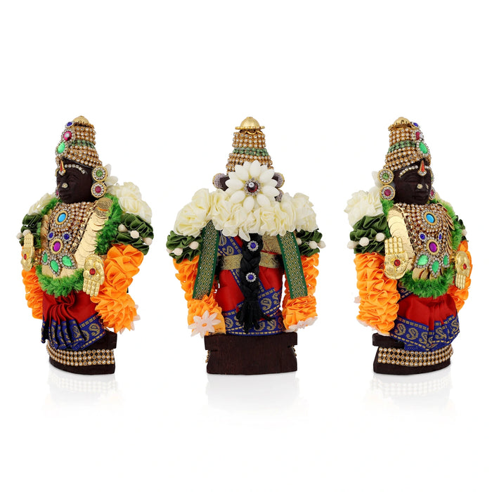 Marapachi Bommai Pair - 8 X 4 Inches | Perumal Thayar With Alankaram Statue / Decorative Marapachi Doll - Marapachi Bommai