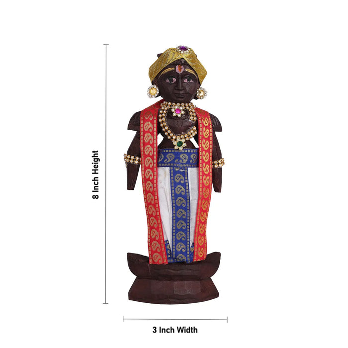 Marapachi Bommai - 8 x 3 Inch | Marapachi Doll/ Kolu Bommai/ Decorative Doll/ Wood Sculpture for Home - Marapachi Bommai