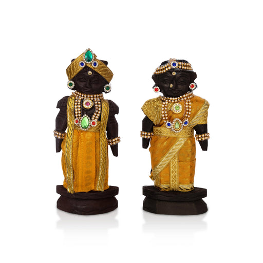 Marapachi Bommai - 6 x 3 Inch | Marapachi Doll/ Kolu Bommai/ Decorative Doll/ Wood Sculpture for Home - Marapachi Bommai