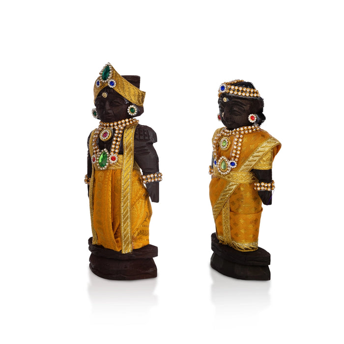 Marapachi Bommai - 6 x 3 Inch | Marapachi Doll/ Kolu Bommai/ Decorative Doll/ Wood Sculpture for Home - Marapachi Bommai