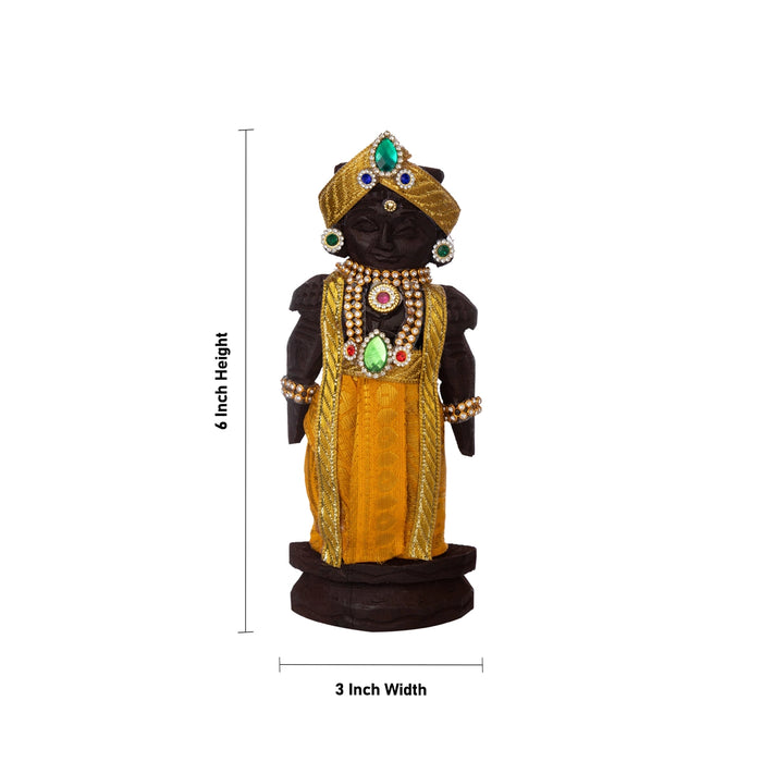 Marapachi Bommai - 6 x 3 Inch | Marapachi Doll/ Kolu Bommai/ Decorative Doll/ Wood Sculpture for Home - Marapachi Bommai