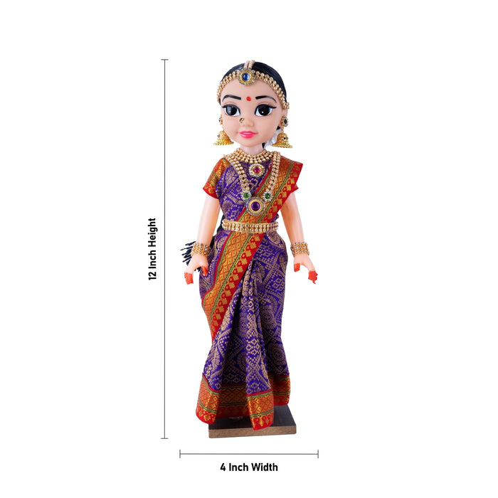 Bride and Groom Plastic Golu Bommai - 12 x 4 Inches | Giri Golu Doll/ Navaratri Golu Bomma/ Dasara Doll