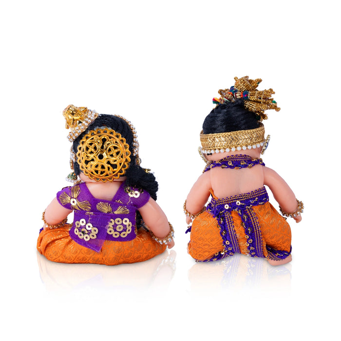 Radha Krishna Plastic Golu Bommai - 5 x 3 Inches | Giri Golu Doll/ Navaratri Golu Bomma/ Gombe/ Bommai