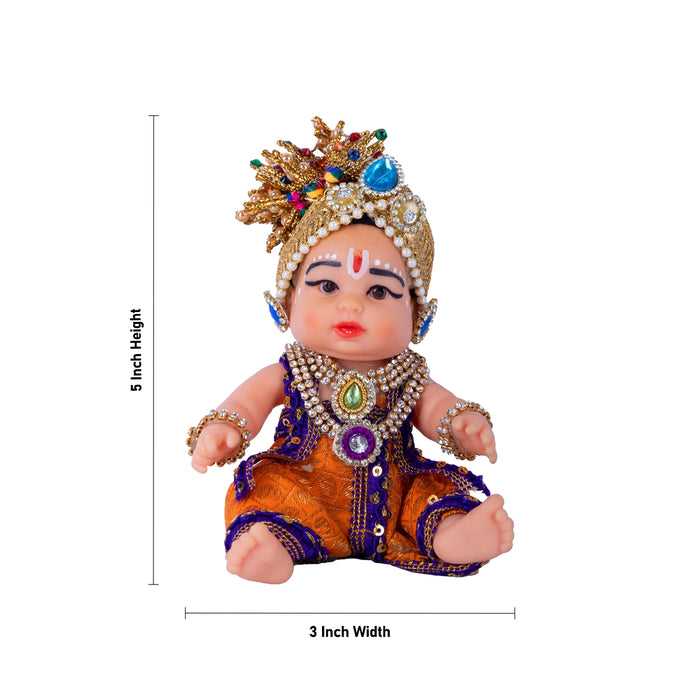 Radha Krishna Plastic Golu Bommai - 5 x 3 Inches | Giri Golu Doll/ Navaratri Golu Bomma/ Gombe/ Bommai