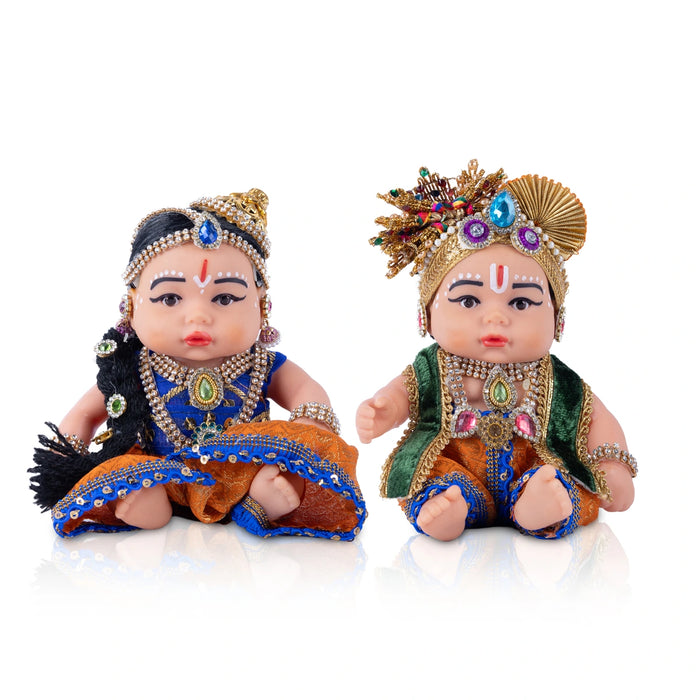 Radha Krishna Plastic Golu Bommai - 12 x 4 Inches | Giri Golu Doll/ Navaratri Golu Bommalu/ Dasara Doll