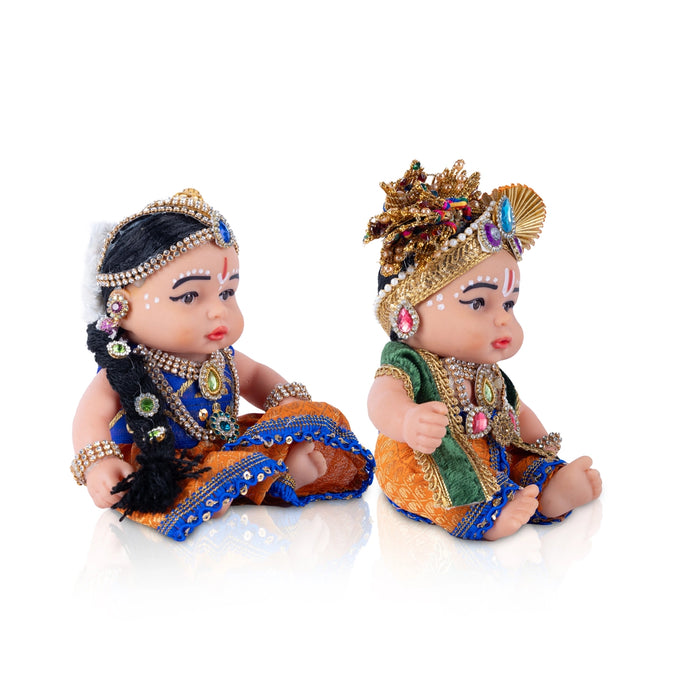 Radha Krishna Plastic Golu Bommai - 12 x 4 Inches | Giri Golu Doll/ Navaratri Golu Bommalu/ Dasara Doll