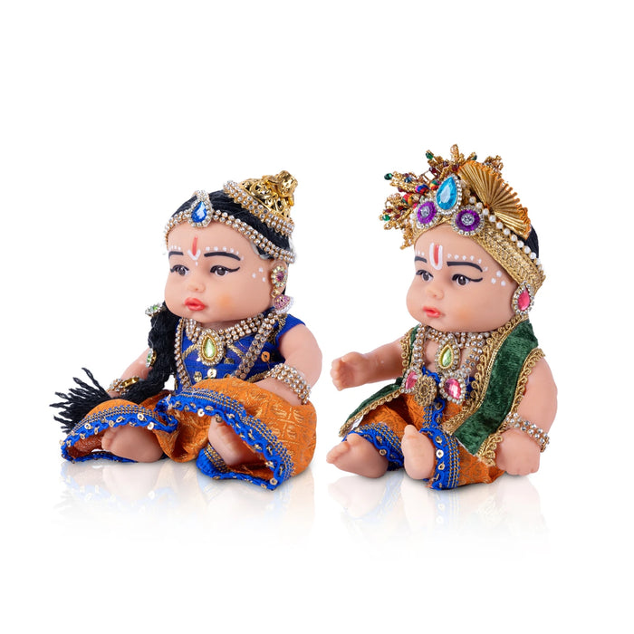 Radha Krishna Plastic Golu Bommai - 12 x 4 Inches | Giri Golu Doll/ Navaratri Golu Bommalu/ Dasara Doll