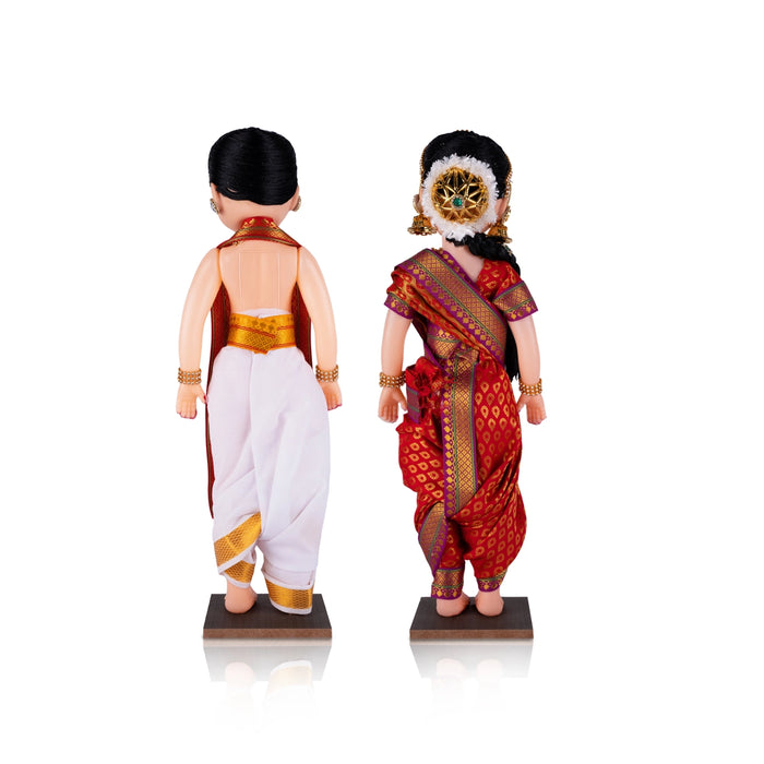 Young Couple Plastic Golu Bommai Pair - 16 x 6 Inches | Giri Golu Doll/ Navaratri Golu Bomma/ Gombe/ Bommai - Plastic Bommai
