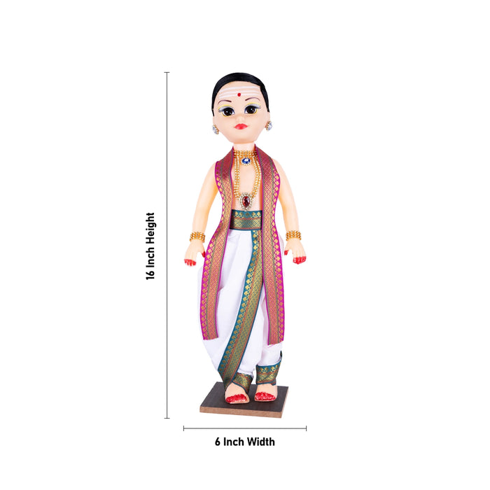 Young Couple Plastic Golu Bommai Pair - 16 x 6 Inches | Giri Golu Doll/ Navaratri Golu Bomma/ Gombe/ Bommai - Plastic Bommai