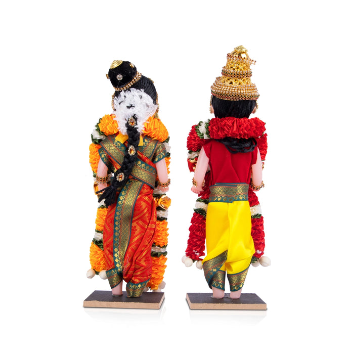 Mama Mami Standing Plastic Golu Bommai Pair - 12 x 4 Inches | Giri Golu Doll/ Navaratri Kolu Bommai/ Gombe
