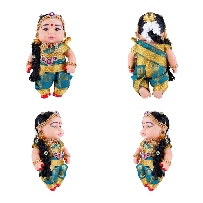Young Couple Plastic Golu Bommai Pair - 8 x 4.5 Inches | Giri Golu Doll/ Navaratri Golu Bomma/ Gombe/ Bommai - Plastic Bommai