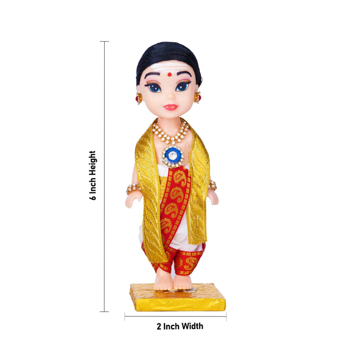 Mama Maami Plastic Golu Bommai Pair - 6 x 2 inches | Giri Golu Doll/ Navaratri Kolu Bomma/ Gombe/ Dasara Doll