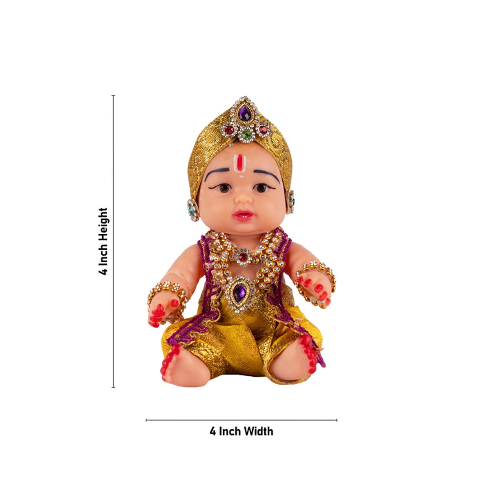 Baby Kannan Plastic Golu Bommai - 4 x 4 Inches | Giri Golu Doll/ Navaratri Golu Bomma/ Gombe/ Bommai - Plastic Bommai