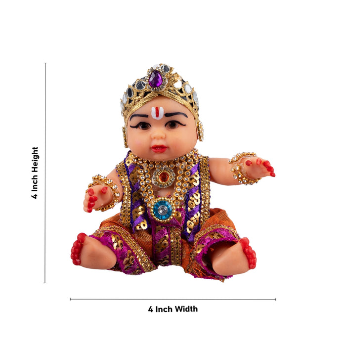 Baby Kannan Plastic Golu Bommai - 4 x 4 Inches | Giri Golu Doll/ Navaratri Golu Bomma/ Gombe/ Bommai