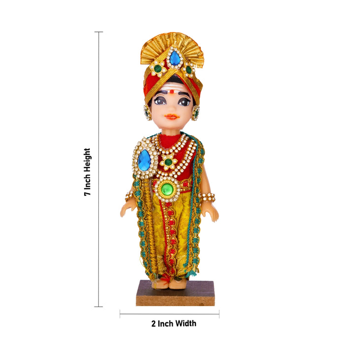 Murugan Plastic Golu Bommai - 7 x 2 Inches | Giri Golu Doll/ Navaratri Kolu Bommai/ Gombe/ Dasara Doll