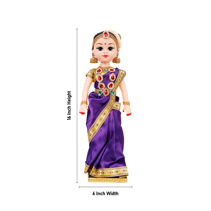 Andal Statue Plastic Golu Bommai - 16 X 6 Inches | Goda Devi/ Giri Golu Doll/ Navaratri Golu Bomma/ Gombe/ Bommai - Plastic Bommai