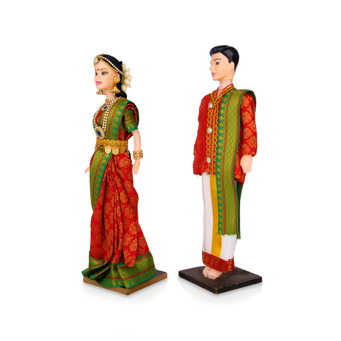 Reception Couple Barbie Doll Pair - 12 x 3 Inches | Giri Golu Doll/ Navratri Kolu Bommai/ Gombe/ Dasara Doll