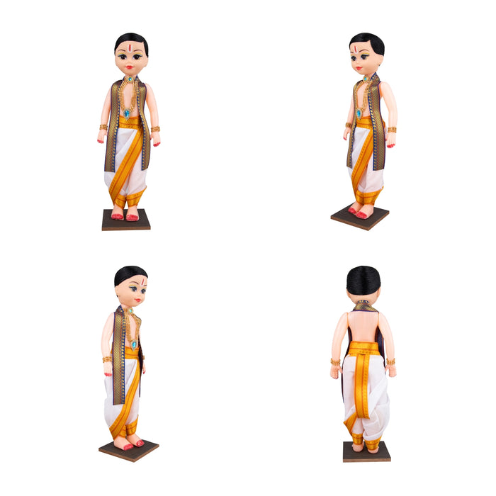 Iyengar Young Couple Cloth Golu Bommai Pair- 16 x 5.5 Inches | Giri Golu Doll/Navaratri Golu Bomma/Gombe/Bommai - Cloth Kolu Bommai