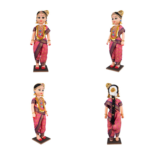 Iyengar Young Couple Cloth Golu Bommai Pair- 16 x 5.5 Inches | Giri Golu Doll/Navaratri Golu Bomma/Gombe/Bommai - Cloth Kolu Bommai