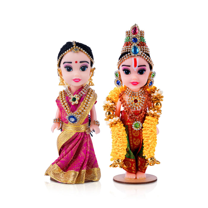 Perumal Andal Plastic Golu Bommai - 7 x 2.5 Inches | Giri Golu Doll/ Navaratri Golu Bomma/ Dasara Doll