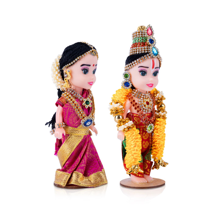 Perumal Andal Plastic Golu Bommai - 7 x 2.5 Inches | Giri Golu Doll/ Navaratri Golu Bomma/ Dasara Doll